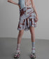 Smoke Dye Ruched Flounce Skirt